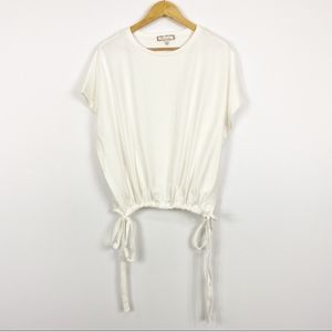 Anthro Eri & Ali White Teagan Side Tie Top